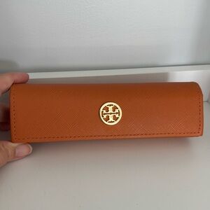 2/$15 Tory Burch Orange Eyewear Case with Gold Logo